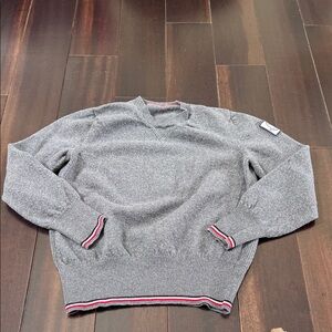 Moncler Grey Virgin Wool Pullover Sweater